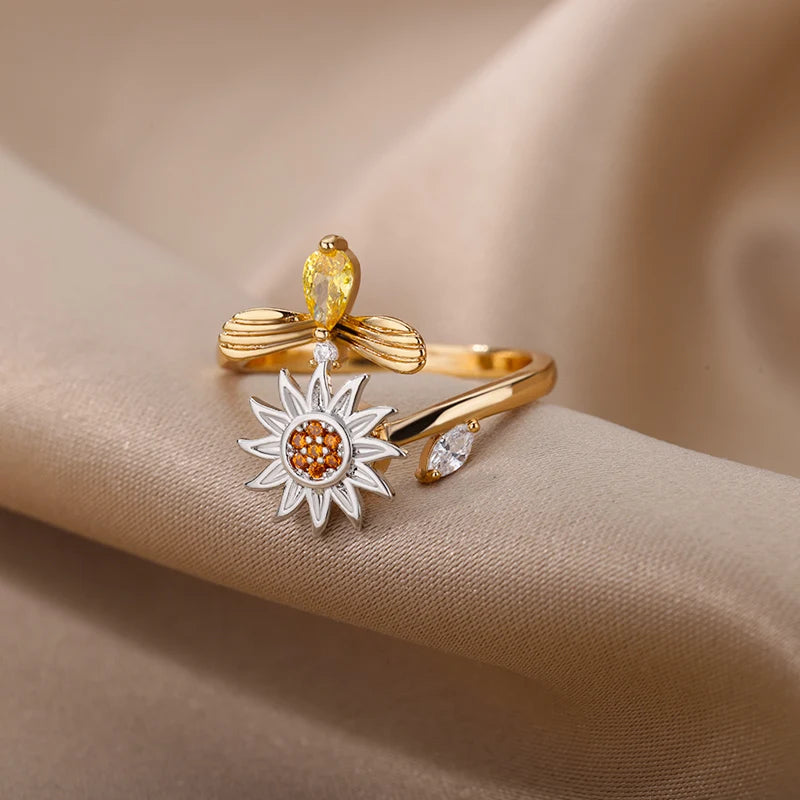 Sunflower Spinner Ring